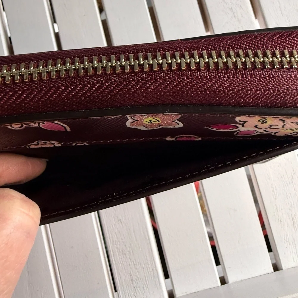Kate Spade Tinsel Glitter Large Continenatal Deep Berry Wallet